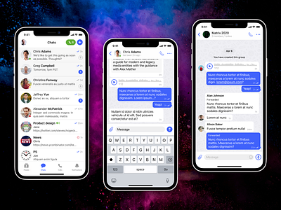 Verb app chat screens