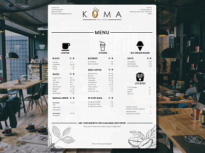 Coffee shop Menu Design branding coffee coffee shop coffeeshop dailyui food illustration logo menu menu bar menu design ui ui ux ui design ui designer uidaily uidesign uidesigner uiux user interface