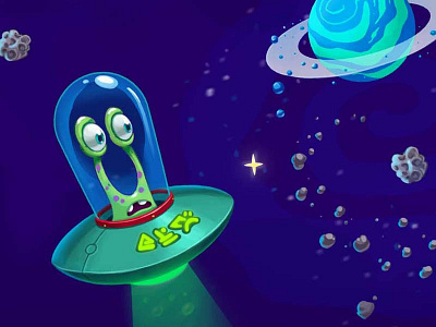 UFO alien cartoon lost planet space ufo