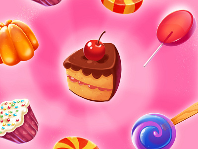 Sweet Stuff candy casual game design gameart illustration mobile props