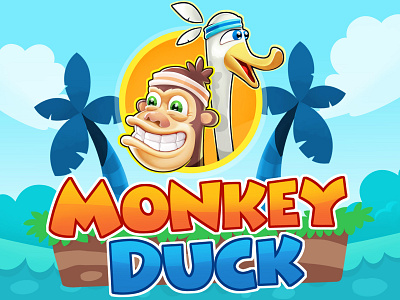 MonkeyDuck adventure animal art characterdesign duck game game art illustration monkey ui ui ux