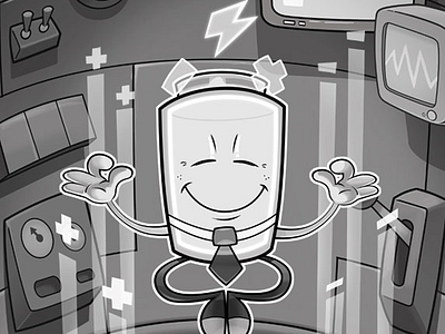 Battery Hero battery cartoon characer charge device lightning mobile yota