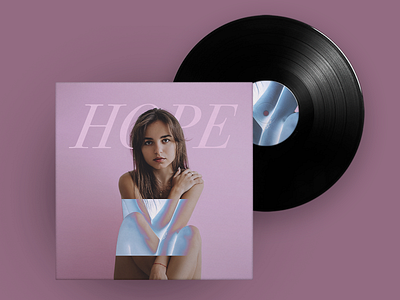 Hope album cover belarus bodoni light minsk negative pink soft ultraviolet vinyl woman