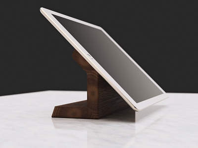 iPad Stand cad fusion 360 ipad render walnut