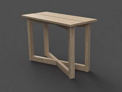 Split Top Bench bench fusion 360 oak render