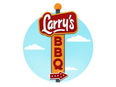 Larrys BBQ Sign bbq illustration lettering typography