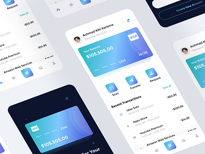 Fintech App Design Explorations ( iOS) app clean design figma fintech illustration ios mobile mobile design ui user experience design user interface design ux wallet