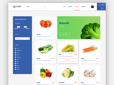 List of products clean list search shop ui ux