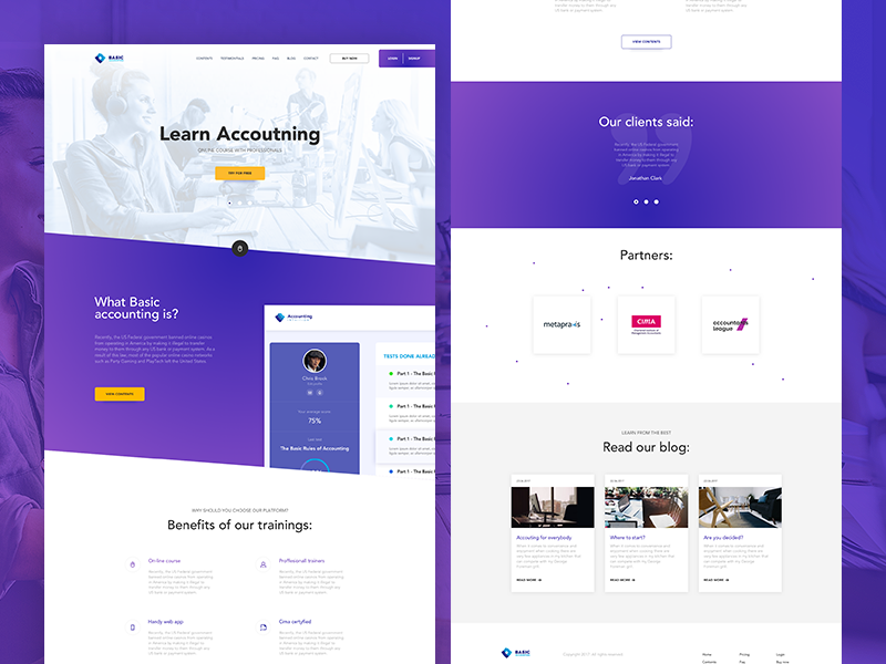 Learning landing by Bartlomiej Bednarski for visux on Dribbble