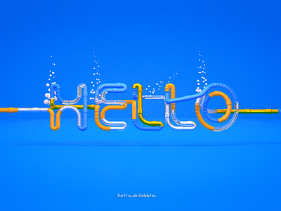 hello，dribbble banner cinema 4d color design web