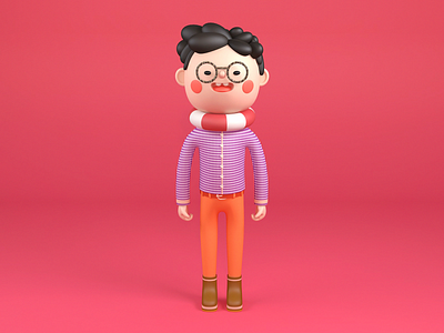 Cartoon character elite men banner cartoon cinema 4d color design men photoshop web