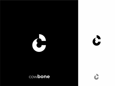 CowBone black white bone branding design graphic design icon logo minimalist minimalist design minimalist logo simple logo ui