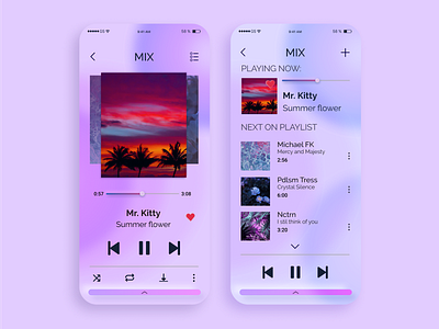 Daily UI #009 009 2020 app color daily dailyui dailyuichallenge design mobile mobile design music music player neomorphism purple ui ux