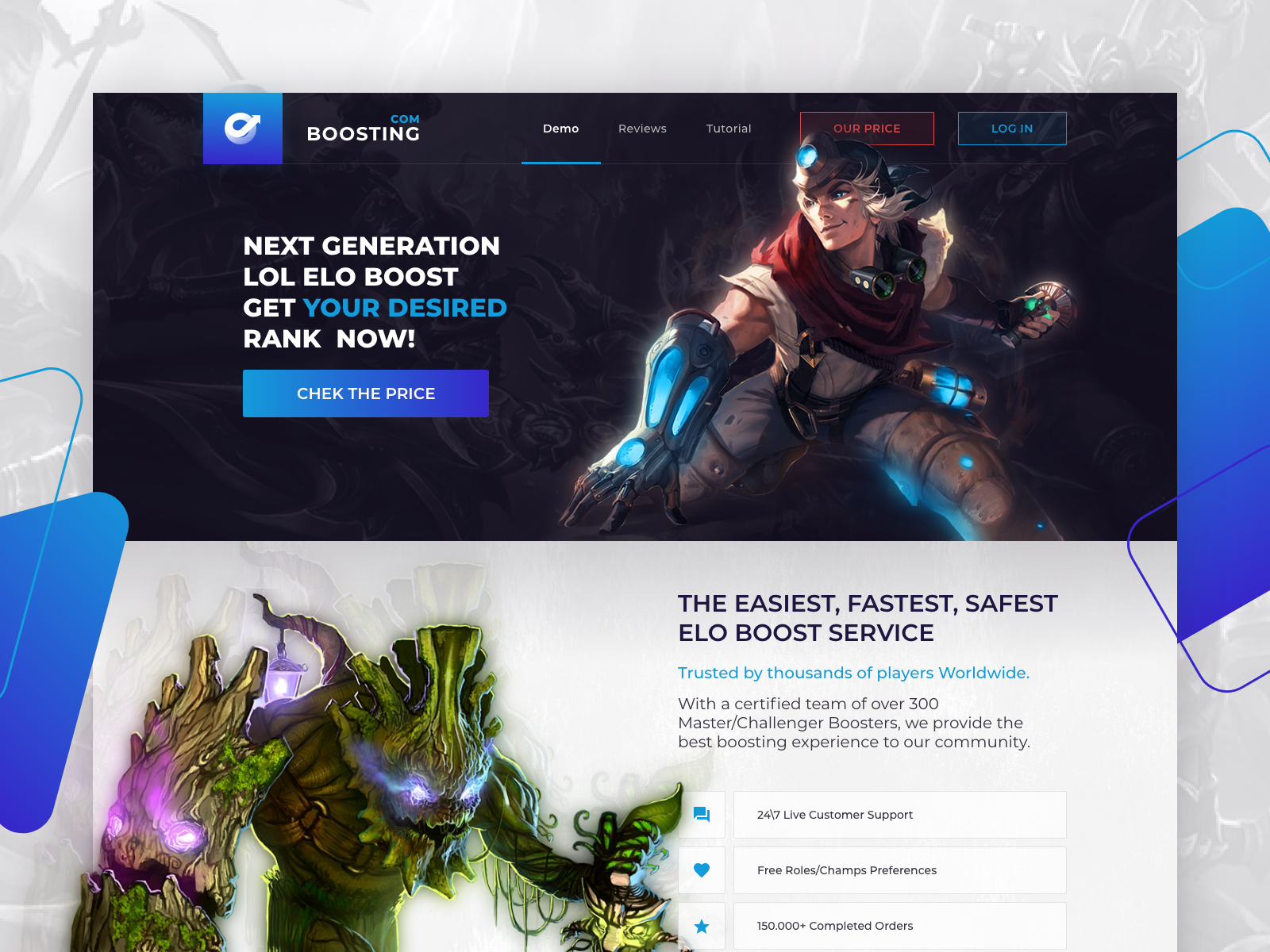 League of Legends Elo Boosting web Design v1 by nARTAlone on DeviantArt