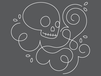 Swirls illustration lines linework loops skull swirls