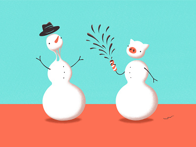 Snowpig 2019 art filthy illustation snowman