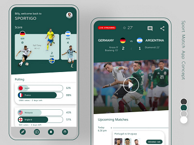 Sport Match App Concept app concept football live streaming score soccer sport sport match world cup