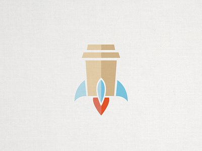 Rocket Coffee brew coffee cup flat design icon illustration logo rocket ship