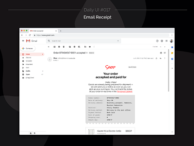 DailyUI #017 — Email receipt browser dailyui daliy ui design e mail email email receipt receipt design ui ui design uidesign