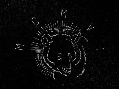1906 Bear art badge bear brand design graphic line logo old tobacco typography vintage worn