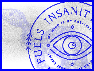 INSANITY art badge design eye health insanity lockup mental snake