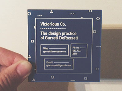 Business Card acrylic blue brand business card derossett design garrett shapes typography