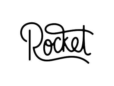 Rocket cursive design rocket script typography wordmark