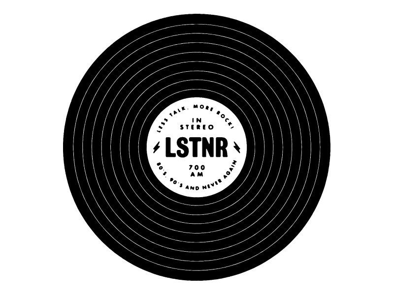 700AM LSTNR badge illustration listener lockup merch radio stereo vintage