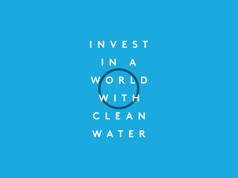 Invest animation branding charity: water circle gif logo typography water