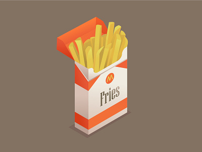 French fries fast food flat isometry дизайн иллюстрация