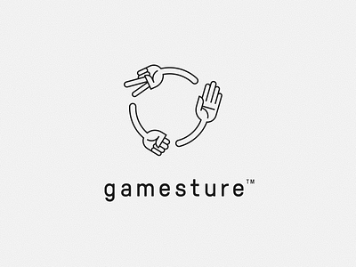 Gamesture branding game logo paper rock scissors