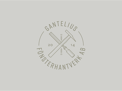 Gantelius Fönsterhantverk art badge branding brands design illustration logo typography vector