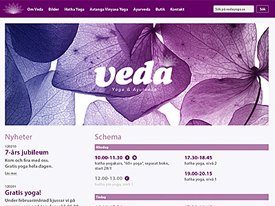 Veda Yoga website