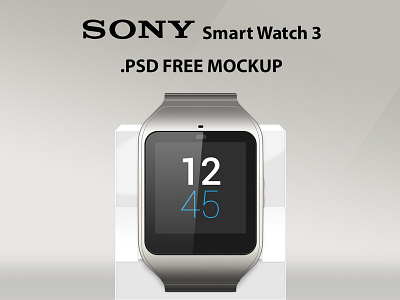 Sony Smartwatch 3 Stainless Steel 001 Preview android wear free mockup psd sony vector watch