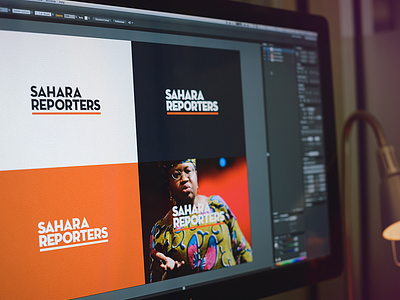 Sahara Reporters Logo Concept africa branding contrast editorial flat identity logo news orange simple