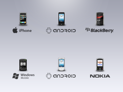 Mobile Icons android blackberry icons iphone mobile nokia phones