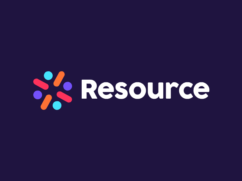 Resource Logo animated brand colorful icon identity logo mark pattern resource spin sprinkles