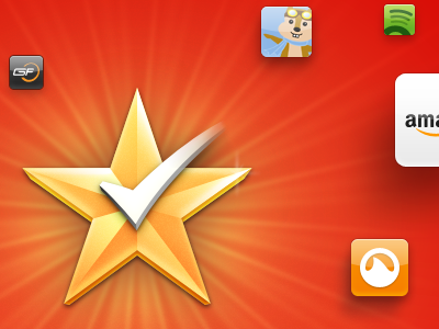 Checkmate apps check gold red social star sunburst