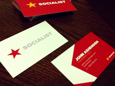 Socialist Business Cards branding business cards identity red socialist star