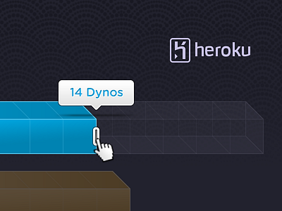 Heroku Scale 3d blocks blue build falling heroku isometric