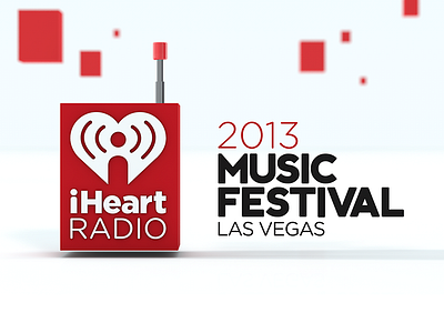 2013 iHeart Radio Music Festival - Logo Concept 1 - 3D Render 2013 3d antenna branding cube depth identity iheart radio logo music music festival red