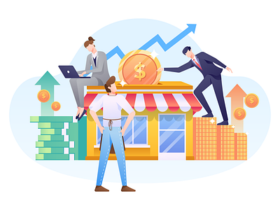 Venture Capital Illustration bussiness capital crypto donation flat illustration fund funding growth illustration invest investor money venture