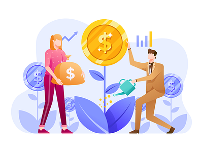 Mutual Funds Illustration bitcoin budget cash crypto earnings finance flat illustration fund illustration income investment market mutual profit stock wealth