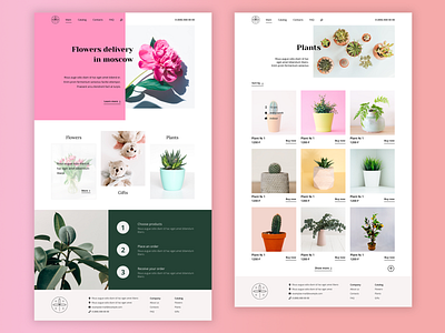 Concept design for flowers shop catalog delivery design ecommerce figma flowers flowershop footer header landing page plants store ui ux web website