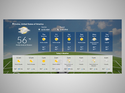 Weather Section Design Concept graphic design responsive weather section weather section web design
