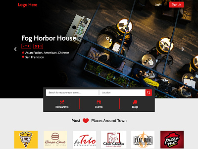 Restaurant Directory Website Design event food graphic design restaurant restaurant directory web design