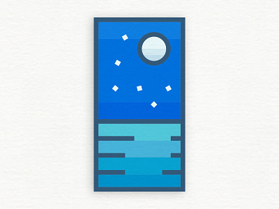 Lake art blue clean flat graphicdesign icon illustration illustrator lake mark minimal minimalistic moon nature simple vector