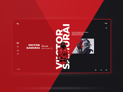 V samurai red samurai ui ux web design