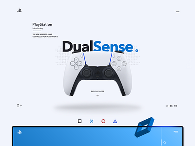 DualSense blue design dual sense gamepad promo promo site ps5 ui ui ux ux web web design