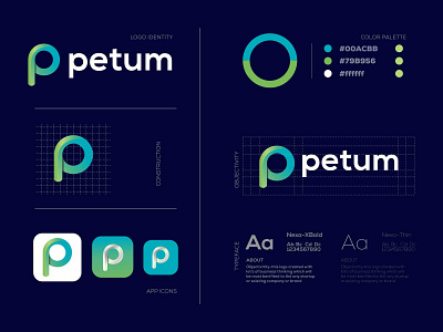 Petum Logo Design-P Modern Logo- Logo Branding Design brand brand and identity creative design design graphic design illustration logo logo design logodesign